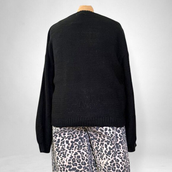 ANDREE' By Unit Pom Pom Heart Black Sweater, NEW WITH TAGS! Size 2XL - Picture 8 of 11